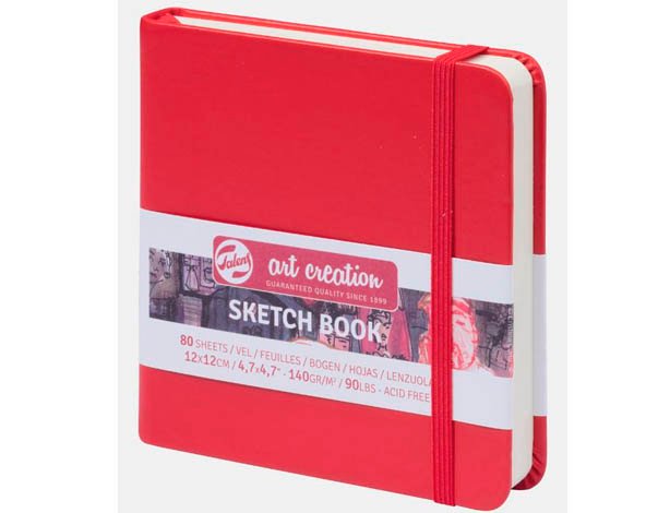 BLOC NOTAS SCKETCH TALENS ART CREATION 12X12 Cm 80 Hojas 140 Gramos ROJO