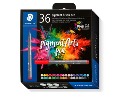 ROTULADOR STAEDTLER PIGMENT BRUSH PACK 36 COLORES