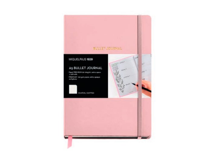 CUADERNO BULLET JOURNAL 148x210 mm 96 Hojas 100 Gramos Miquel Rius ROSA