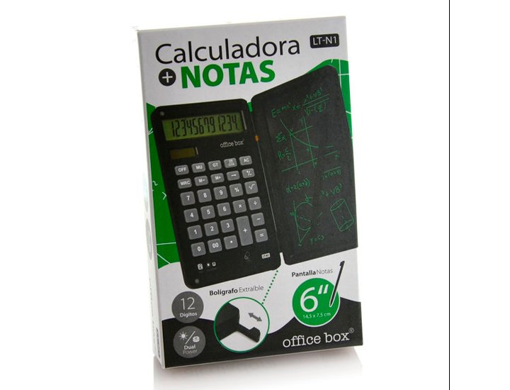 CALCULADORA BOLSILLO OFFICE BOX CON PANTALLA PARA NOTAS