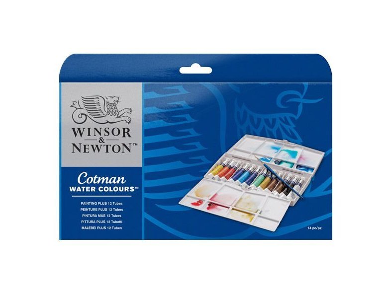 ACUARELA CAJA Winsor  and  Newton COTMAN 12 TUBOS+PINCEL
