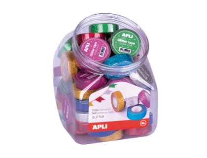CINTA DECORADA WASHI TAPE 15MMX5M GLITTER APLI