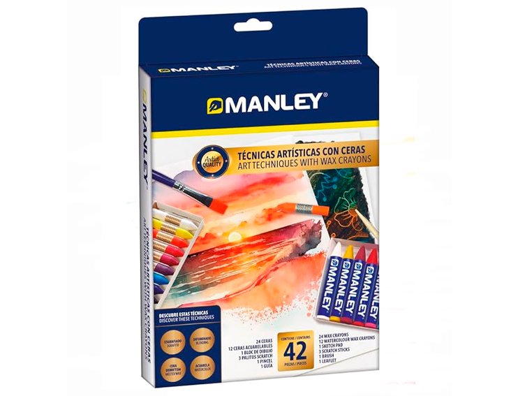 CERA MANLEY SET TECNICAS ARTISTICAS CON CERA 42 PIEZAS