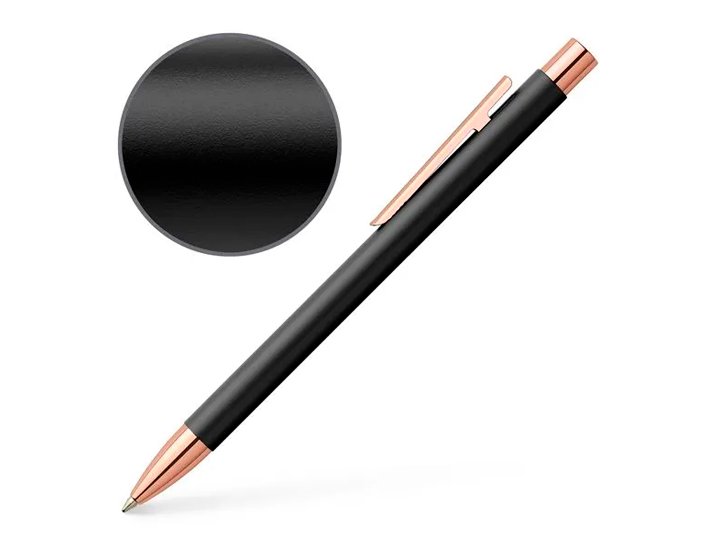 BOLIGRAFO FABER CASTELL NEO SLIM NEGRO MATE/ORO ROSA