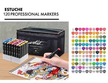 ROTULADOR DOBLE PUNTA PROMARKER LUXURY CANVAS ARTIST NEGRO ESTUCHE 120 Piezas