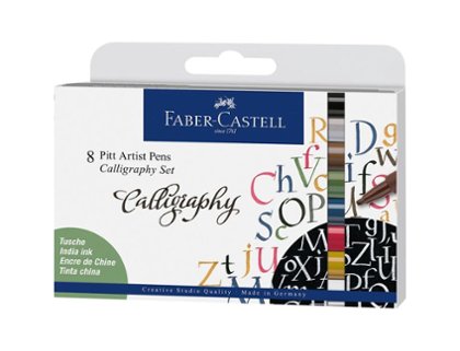 ROTULADOR FABER CASTELL PITT ARTIST PEN CALLIGRAPHY CAJA 8 Colores