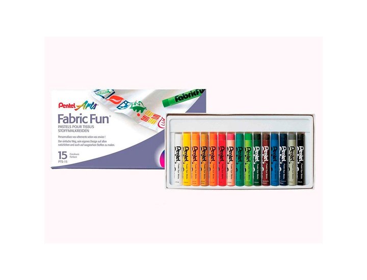 PASTEL PENTEL CAJA 15 UNIDADES PARA TELA