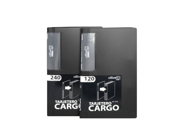 TARJETERO FLEXIBLE 120 TARJETAS OFFICE-BOX NEGRO