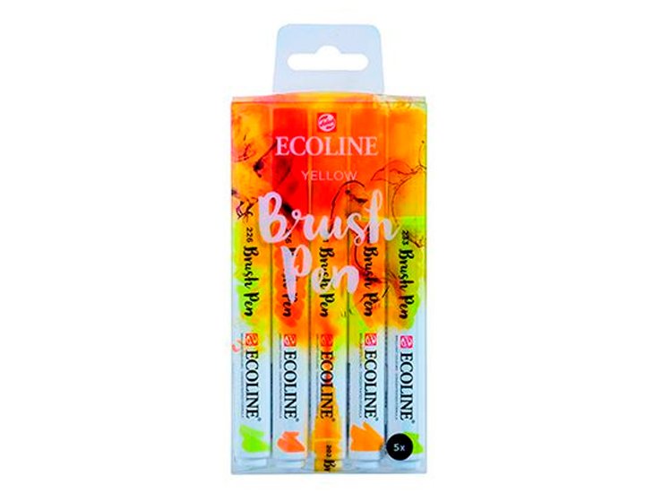 ESTUCHE BRUSH PEN ACUARELA PACK 05 COLORES AMARILLO