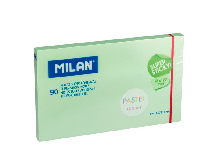 BLOC ADHESIVO 076X127 MILAN PASTEL VERDE