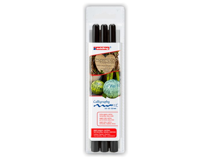 ROTULADOR EDDING 1255 CALLIGRAPHY PACK 3 UND NEGROS