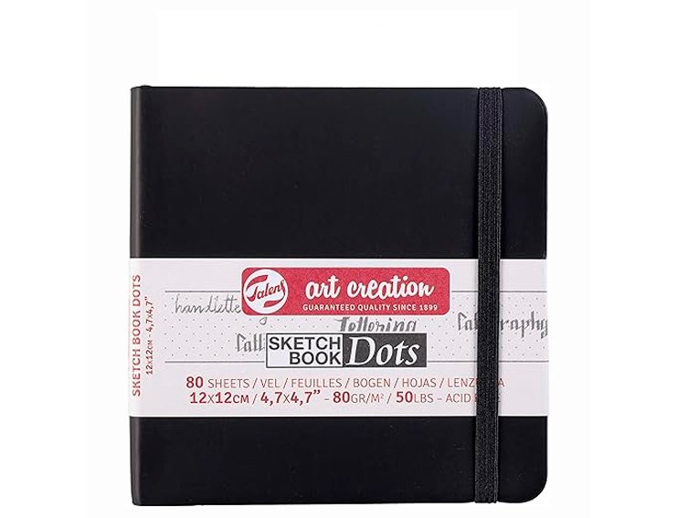 BLOC NOTAS SCKETCH TALENS ART CREATION 12X12 Cm 50 Hojas 80 Gramos PUNTOS DOTS NEGRO