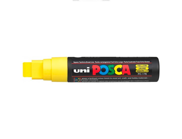 ROTULADOR UNI BALL POSCA GRUESO BISELADA 15MM AMARILLO