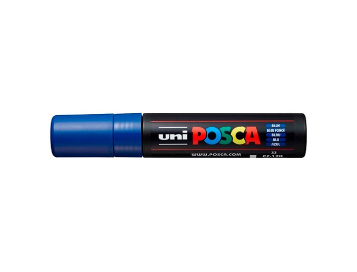 ROTULADOR UNI BALL POSCA GRUESO BISELADA 15MM AZUL