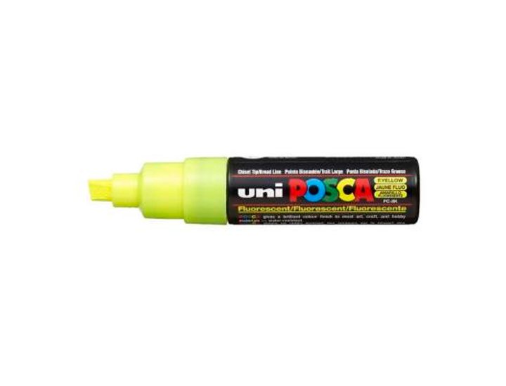 ROTULADOR UNI BALL POSCA GRUESO BISELADA 8MM AMARILLO