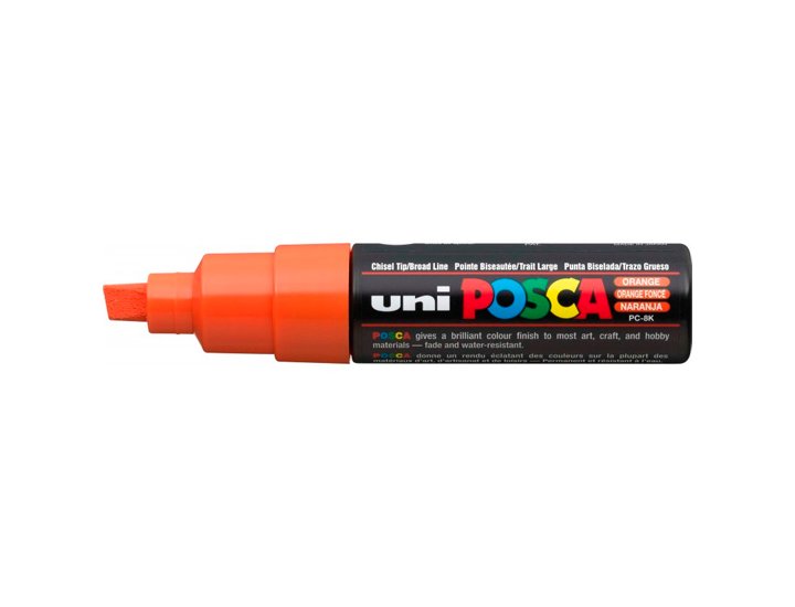 ROTULADOR UNI BALL POSCA GRUESO BISELADA 8MM NARANJA