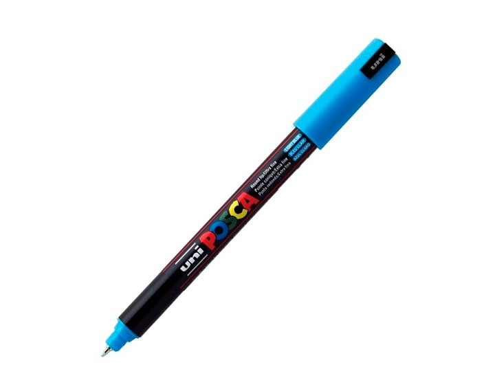 ROTULADOR UNI BALL POSCA FINO 0.7 MM AZUL CLARO