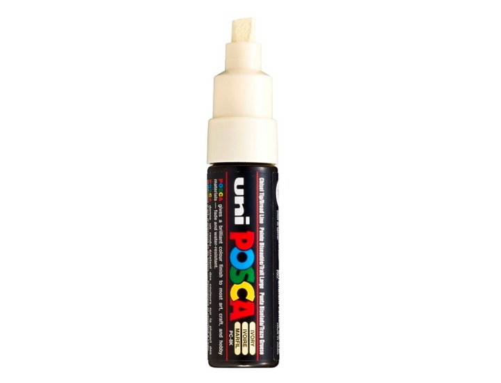 ROTULADOR UNI BALL POSCA GRUESO BISELADA 8MM MARFIL