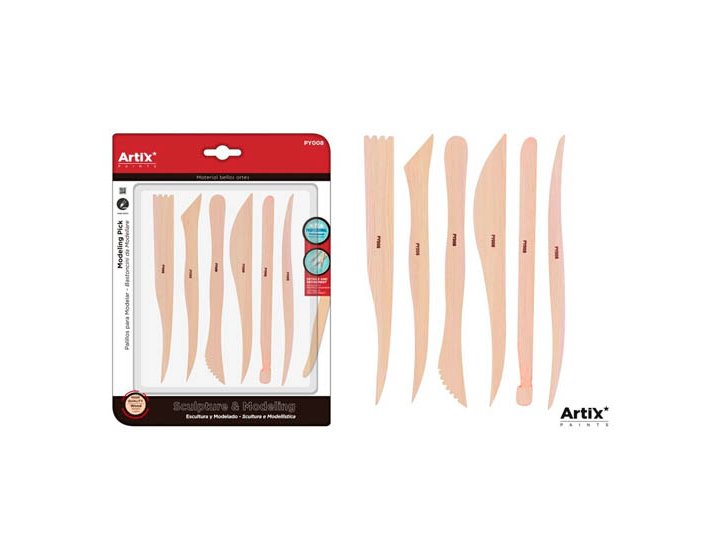 PALILLOS DE MADERA PARA MODELAR PACK 6 Unidades ARTICK