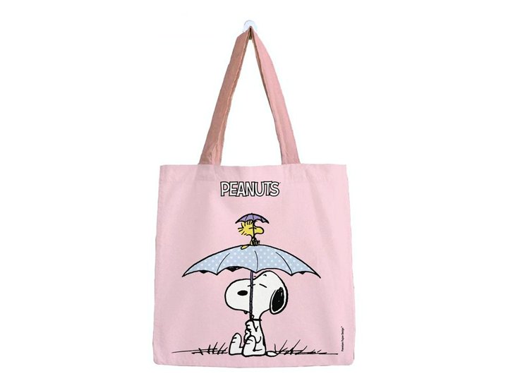 BOLSA TELA CON ASA ALGODON MEDIANA SNOOPY PARAGUAS