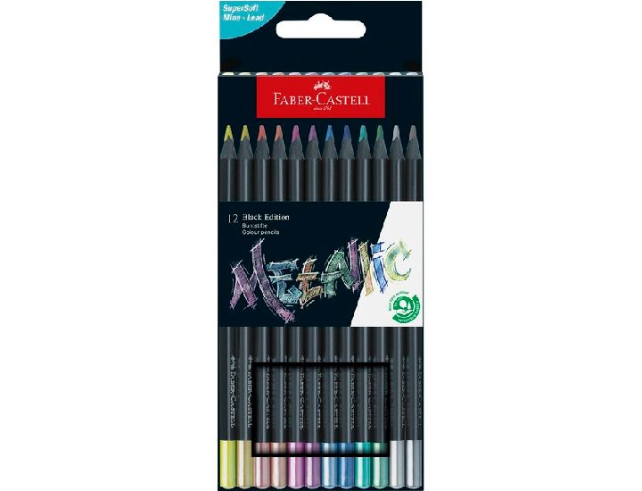 LAPIZ FABER CASTELL COLORES METALICOS EDICION LIMITADA NEGRO