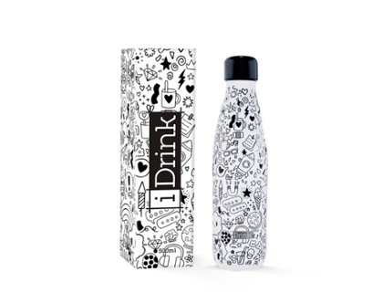 BOTELLA TERMICA 500ML DOODLE JUGGLING BLANCA