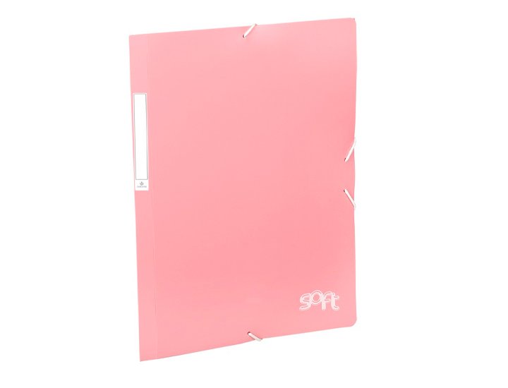 CARPETA SOLAPAS GOMAS POLIPROPILENO FOLIO SOFT ROSA