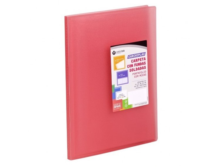 CARPETA FUNDAS DINA4 20 FUNDAS ENCUADERNADO CARCHIDEA ROJO