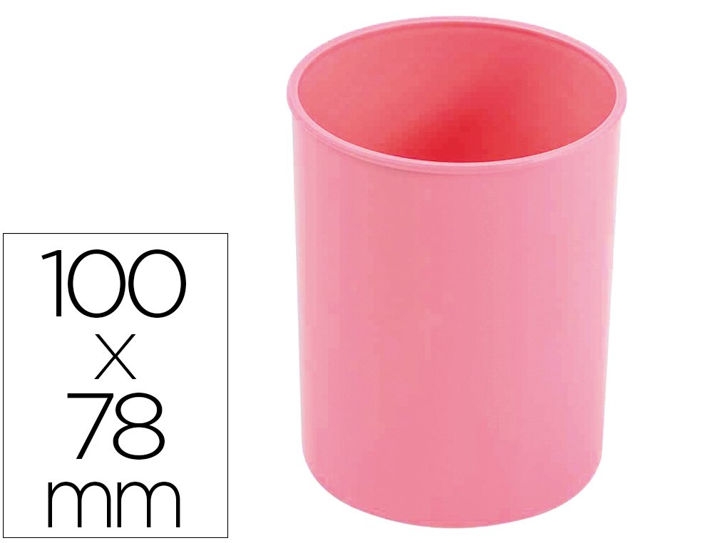 PORTALAPICES PLASTICO OPACO PASTEL ROSA