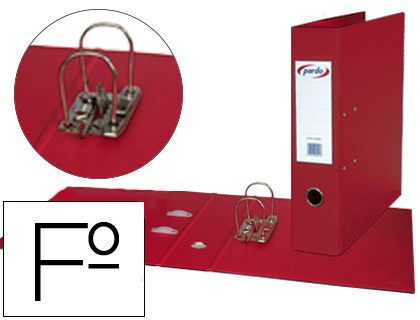 ARCHIVADOR PARDO PLASTICO FOLIO 70MM ROJO