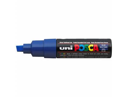 ROTULADOR UNI BALL POSCA GRUESO BISELADA 8MM AZUL