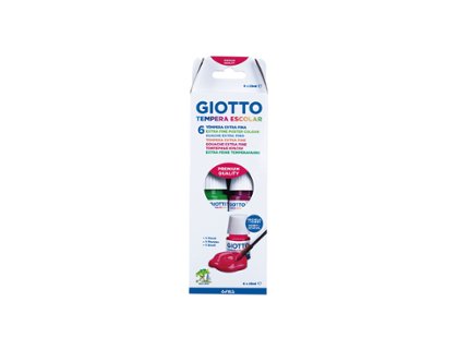 TEMPERA GIOTTO 25 ML ESTUCHE DE 6 BOTES +PINCEL INCLUIDO