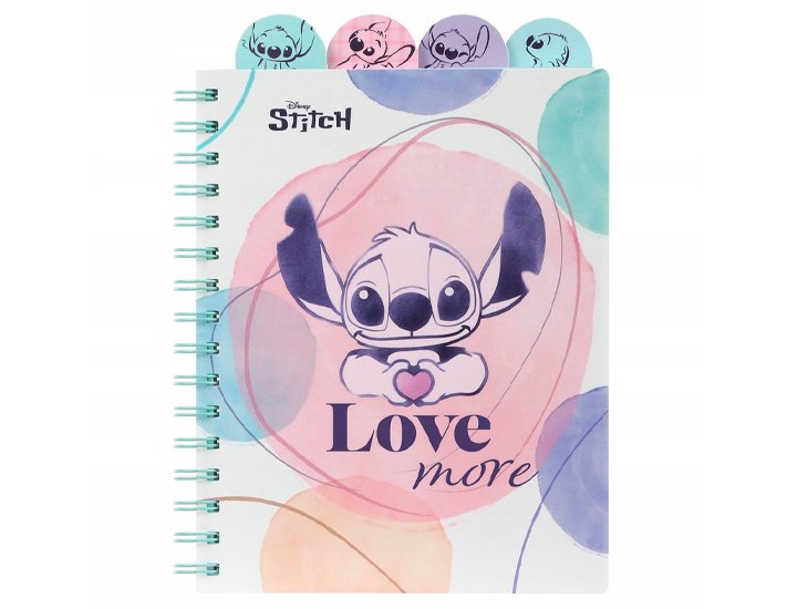 BLOC ESPIRAL 100 Hojas 80 Gramos DINA5 CUADRO STITCH CON DIVIDORES
