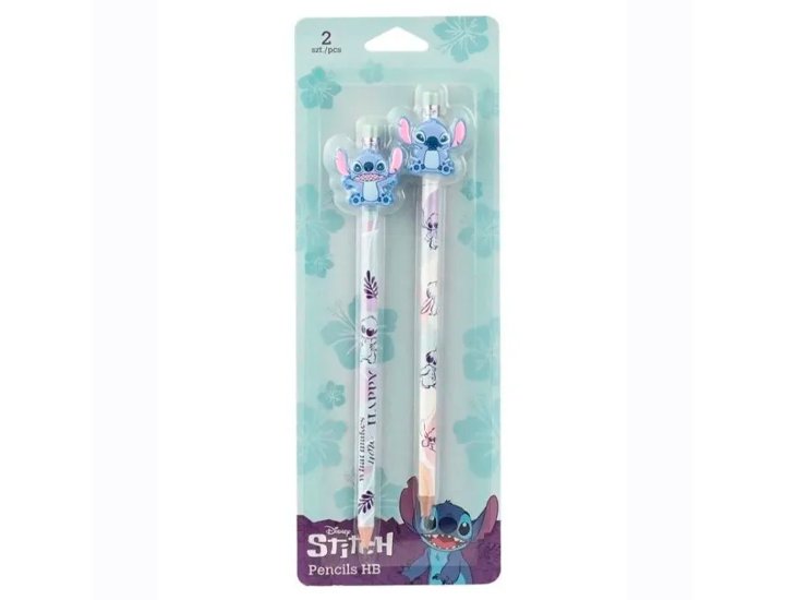 LAPIZ HB PACK DE 2 STITCH BLANCO/GRIS