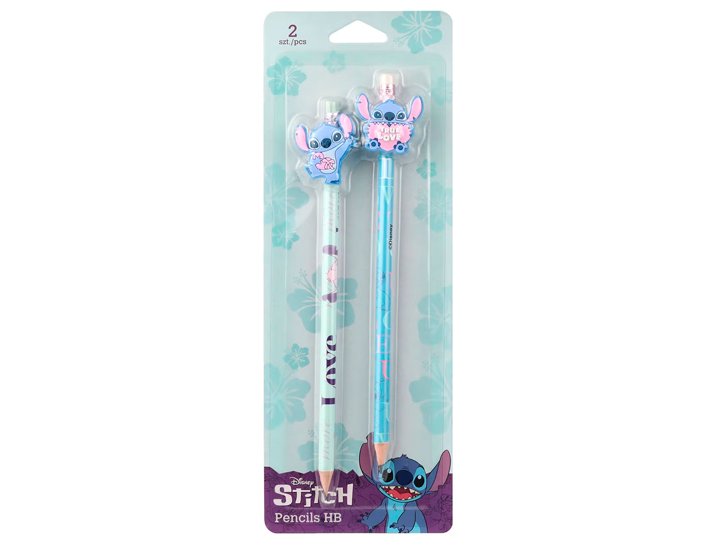 LAPIZ HB PACK DE 2 STITCH AZUL CLARO/AZUL