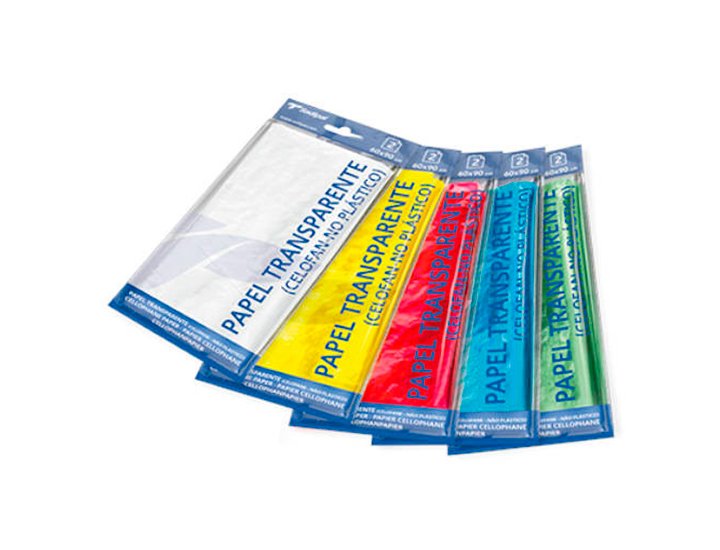 PAPEL CELOFAN  2 HOJAS 60X90 TRANSPARENTE