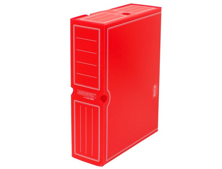 CAJA ARCHIVO PLASTICO CORRUGADO FOLIO CARCHIVO ROJO
