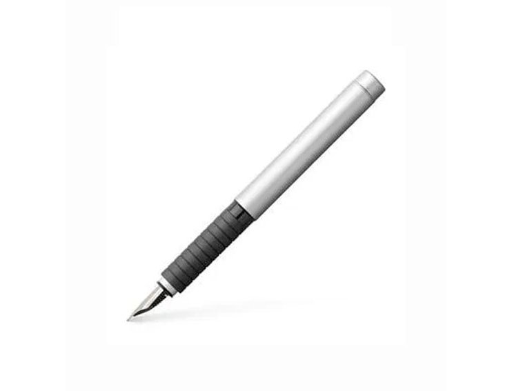 PLUMA FABER CASTELL ESSENTIO METAL CROMADO MATE NEGRO PLUMIN M