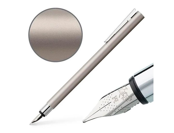 PLUMA FABER CASTELL NEO SLIM ACERO BRILLO SATINADO PLUMIN F