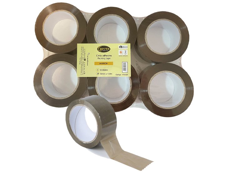 CINTA ADHESIVA 50mmX132Metros Polipropileno MARRON GOVEZ