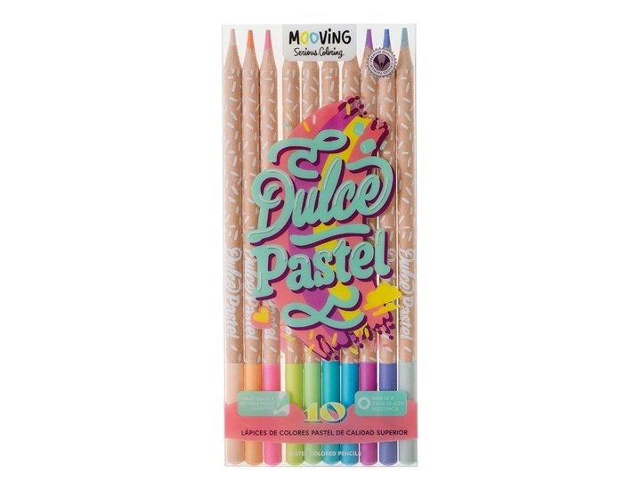 LAPIZ COLORES MOOVING PACK 10 Unidades COLORES PASTELES DULCE PASTEL