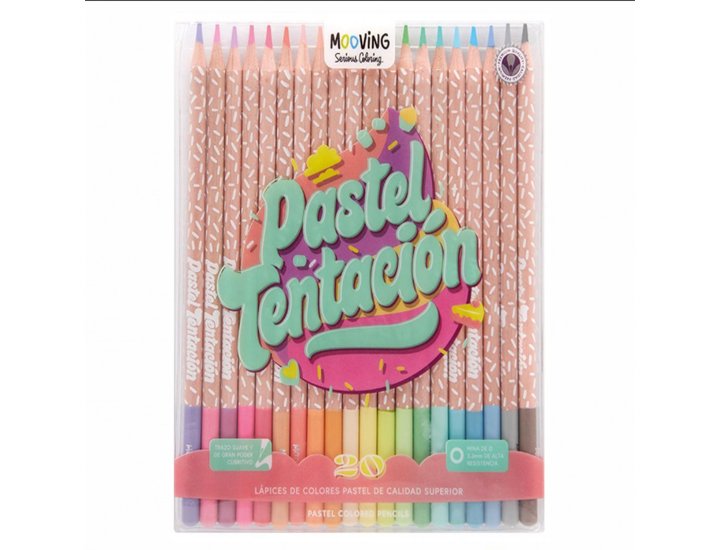 LAPIZ COLORES MOOVING PACK 20 Unidades COLORES PASTELES TENTACION