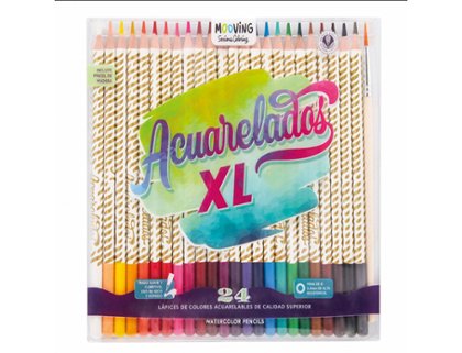 LAPIZ COLORES MOOVING PACK 24 Unidades ACUARELABLES XL