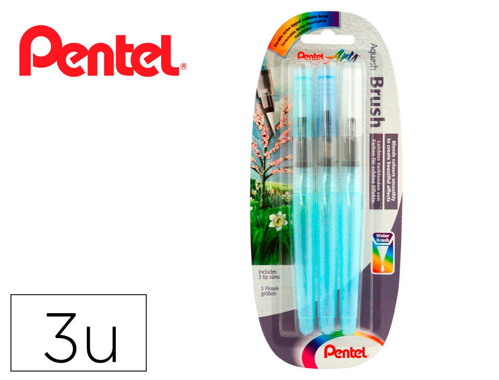 PINCEL DE AGUA RECARGABLE PENTEL PARA ACUARELA 3 PUNTAS PENTEL