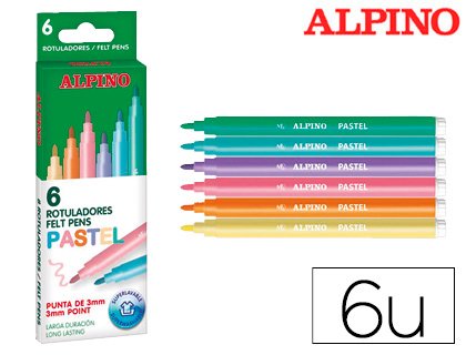 ROTULADOR ALPINO STANDARD CAJA 6 COLORES PASTEL