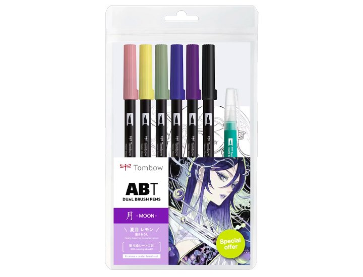 ROTULADOR TOMBOW DUAL BRUSH ABT DOBLE PUNTA+PINCEL MANGA MOON EDICION LIMITADA