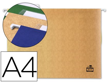 CARPETA COLGANTE KRAFT VARILLA METALICA BICOLOR DINA4 PACK 10 Carpetas Gio
