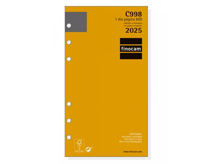 RECAMBIO AGENDA FINOCAM 609 AO 1 DIA/PAGINA