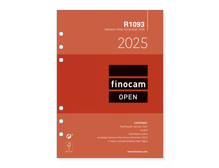 RECAMBIO AGENDA FINOCAM OPEN 1000 AO SEMANA/VISTA APAISADO