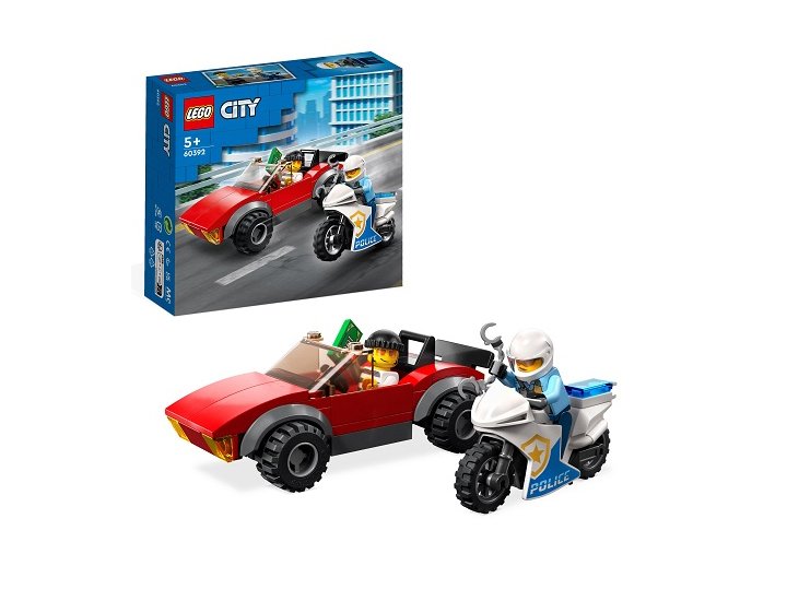 JUGUETE LEGO MOTO DE POLICIA Y COCHE A LA FUGA
